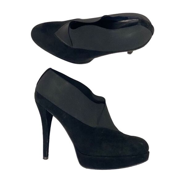 Stuart Weitzman Greatneck Heeled Ankle Bootie Womens Size 8 M Black Suede Spain - Picture 13 of 13